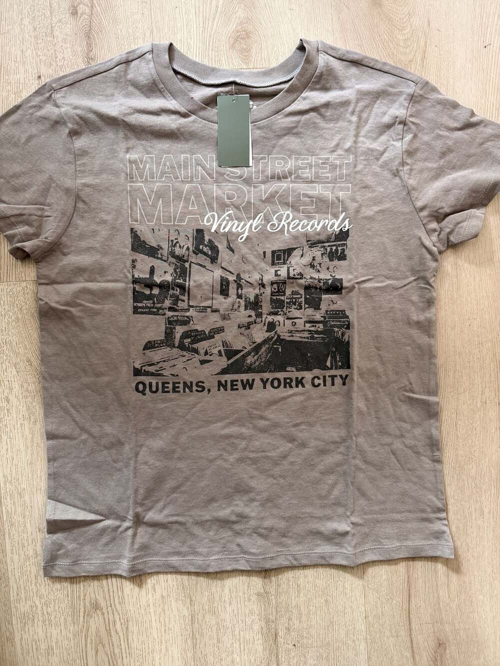 Doe Main Street Market Vinyl Records Queens, New York City Graphic T-Shirt